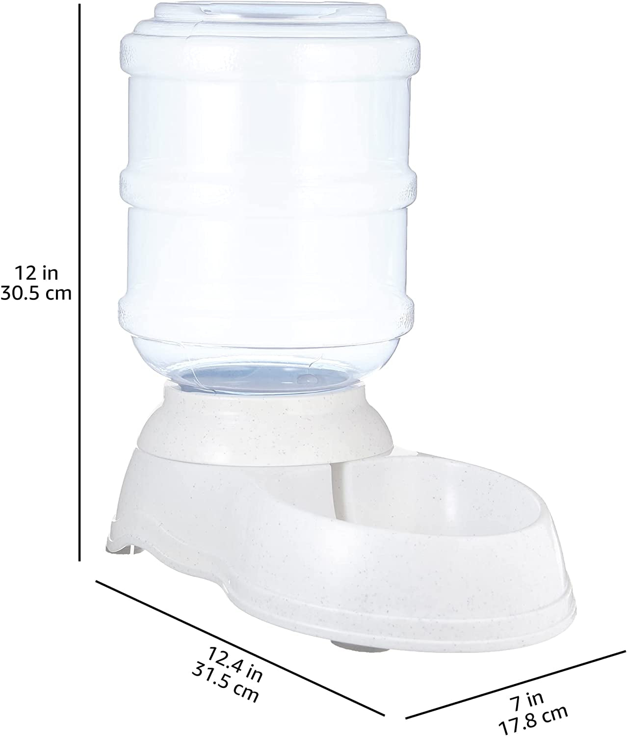 Gravity Pet Water Dispenser for Cat, Dog, 1 Gallon Capacity, Small, Gray