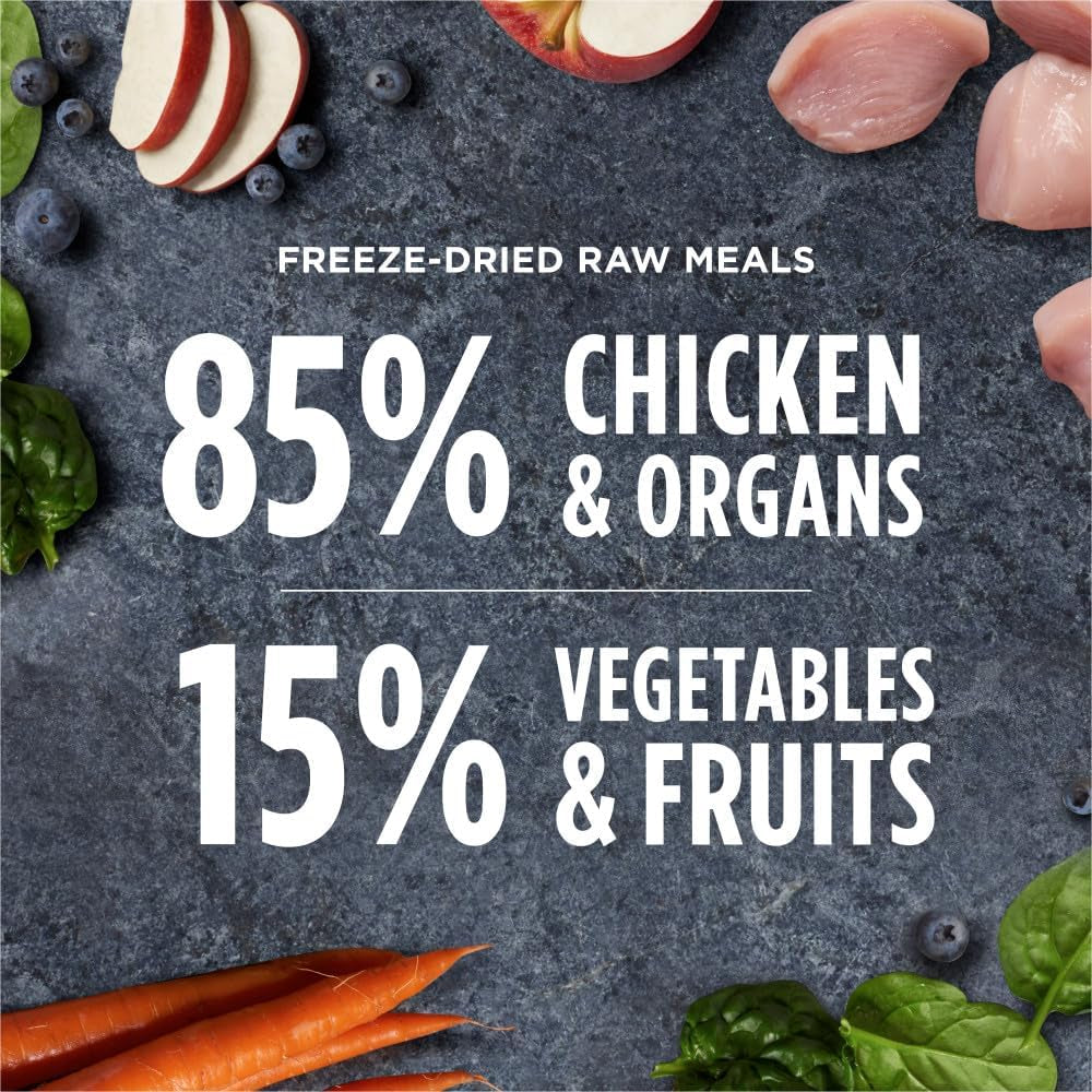 Freeze Dried Raw Meals, Natural Dry Dog Food, Grain Free - Cage Free Chicken, 25 Oz. Bag