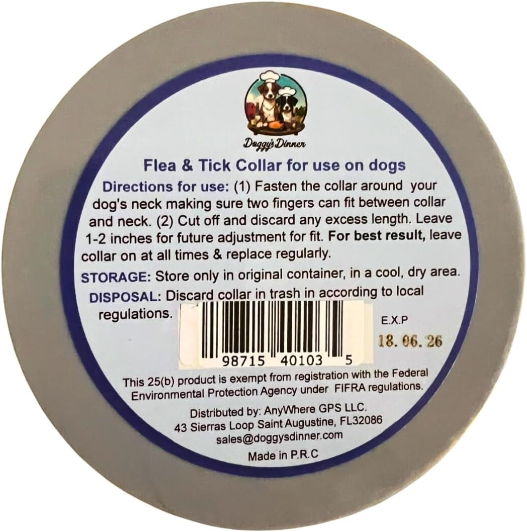 Natural Flea & Tick Collar for Dogs & Cats – 8 Months Protection – Essential Oils, Waterproof, Adjustable up to 27” – Chemical-Free, Safe for Puppies, Kittens & Sensitive Pets