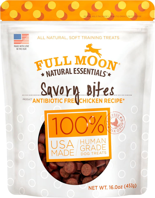 All Natural Human Grade Dog Treats, Essential Chicken Savory Bites, 16 Ounce