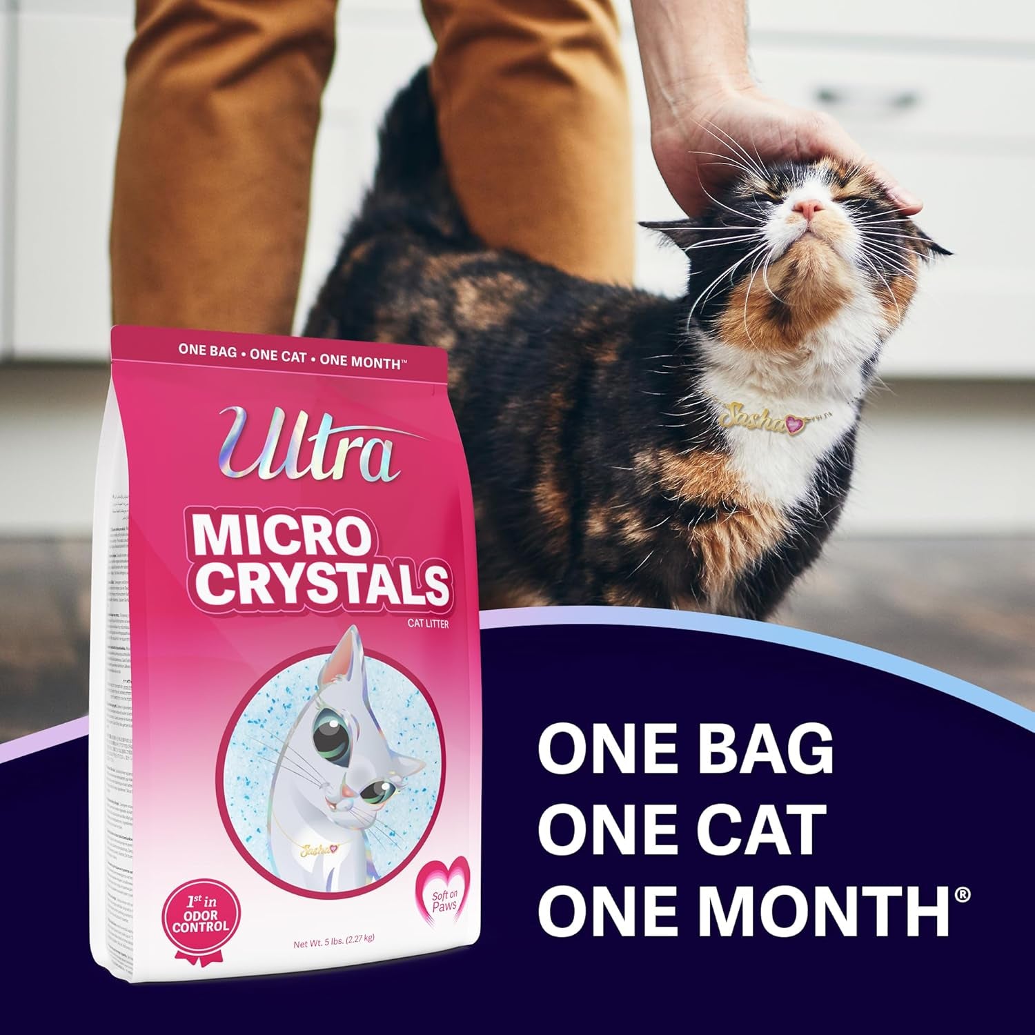 Micro Crystals Cat Litter - 99.9% Dust Free, Soft on Paws, Fragrance Free - 5 Lbs.