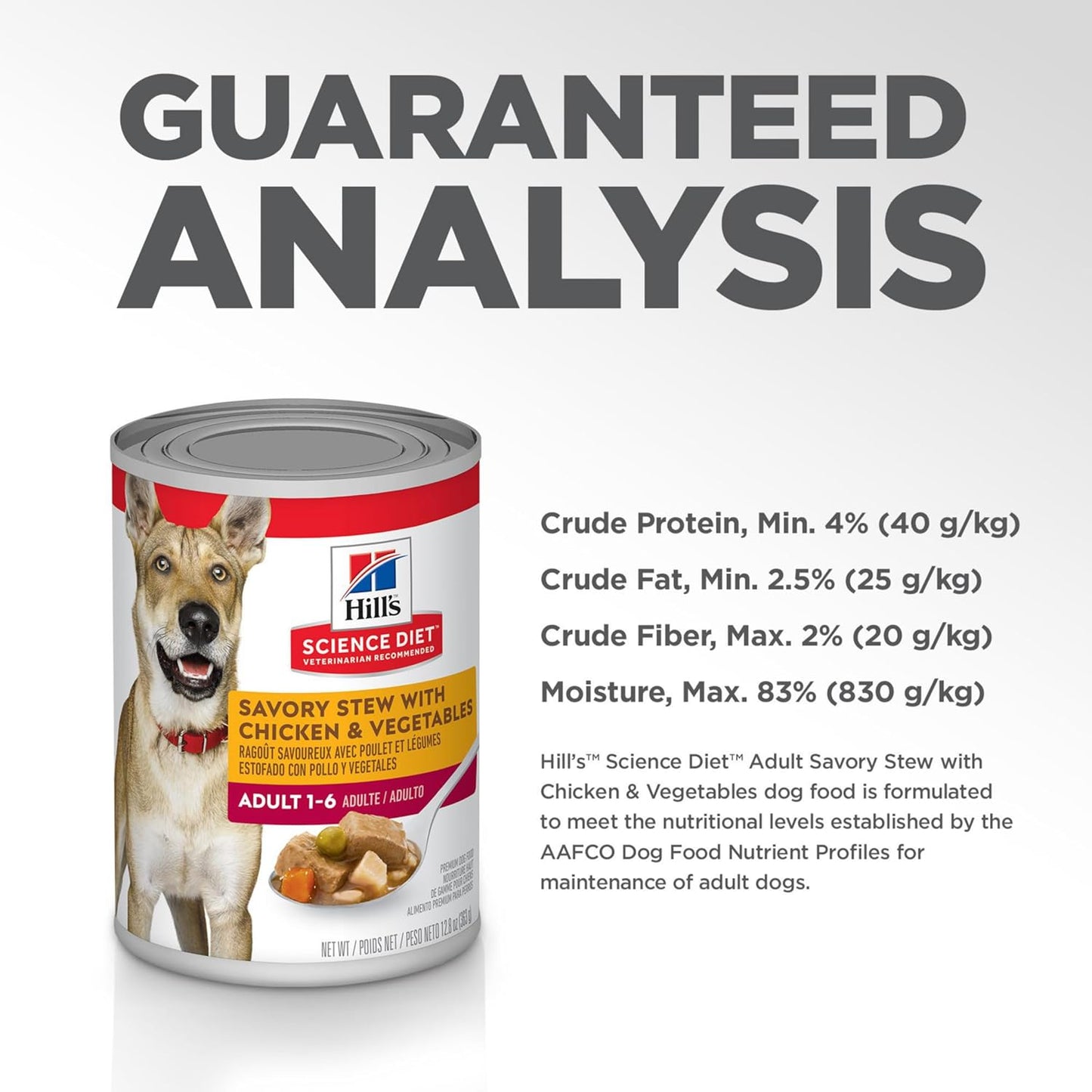 Adult 1-6, Adult 1-6 Premium Nutrition, Wet Dog Food, Chicken & Vegetables Stew, 12.8 Oz Can, Case of 12