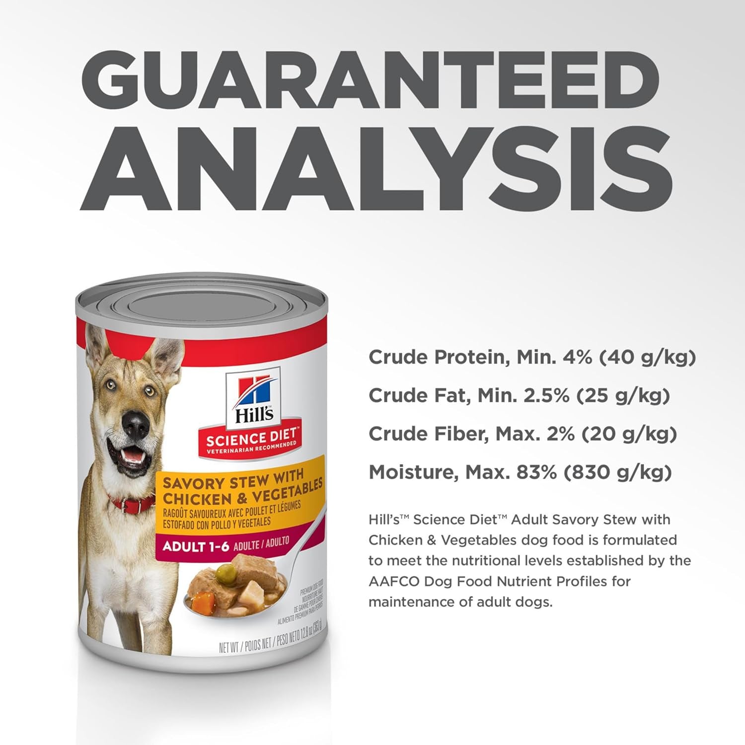 Adult 1-6, Adult 1-6 Premium Nutrition, Wet Dog Food, Chicken & Vegetables Stew, 12.8 Oz Can, Case of 12