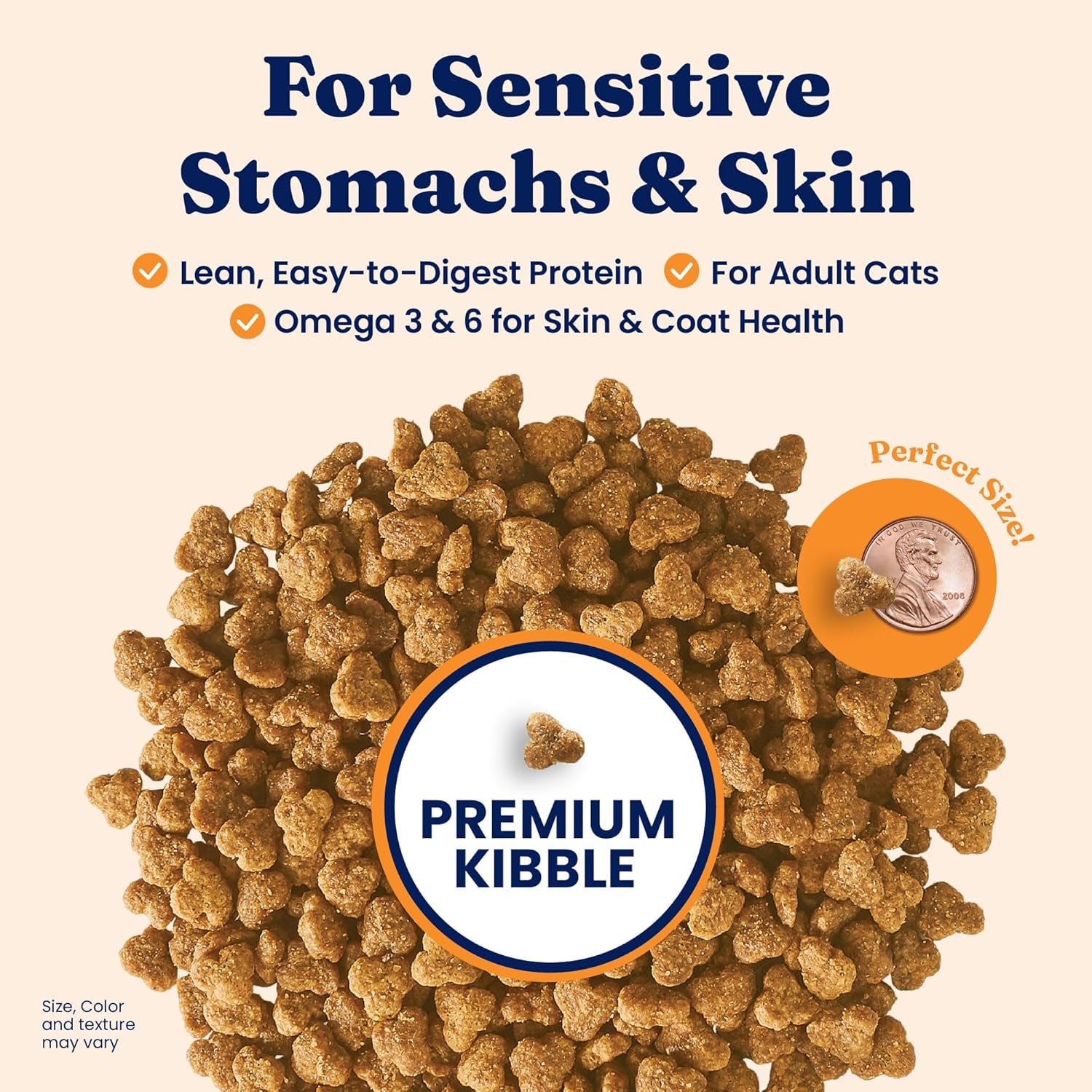 Sensitive Stomach Dry Cat Food - Grain Free & Gluten Free Sensitive Stomach Cat Food for Indoor Adult & Senior Cats - Dry Kibble for Cats W/Quail, Pumpkin & Probiotics for Gut Health - 6Lb