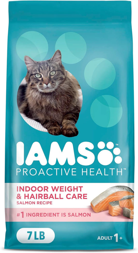 Proactive Health Indoor Weight Control & Hairball Care Adult Dry Cat Food, Salmon Recipe, 7 Lb. Bag