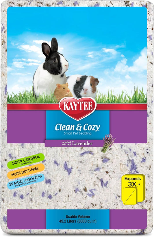 Clean & Cozy Lavender Bedding for Pet Guinea Pigs, Rabbits, Hamsters, Gerbils, and Chinchillas, 49.2 Liters