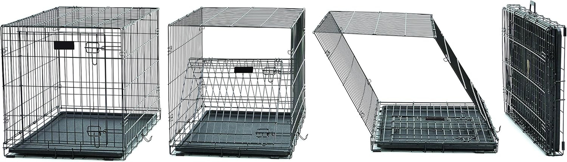 36-Inch Icrate Folding Dog Crate with Divider Panel, Leak-Proof Tray & Secure Latches – Metal Wire Kennel for Medium Large Breeds – Portable, Durable & Easy to Assemble