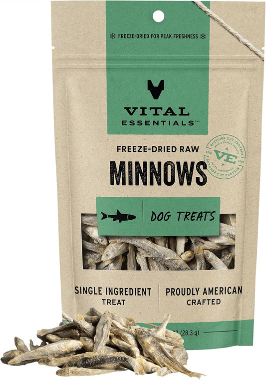 Minnows Dog Treats, 1 Oz | Freeze-Dried Raw | Single Ingredient | Premium Quality High Protein Training Treats | Grain Free, Gluten Free, Filler Free