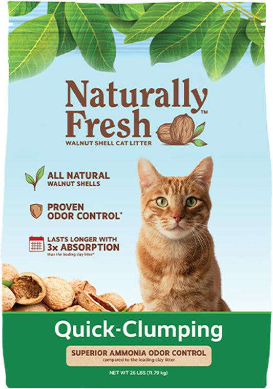 Cat Litter Made from Walnut Shells, 1-2 Cats, Unscented, Upcycled, Easy Scooping, Sustainable, 26 Lbs