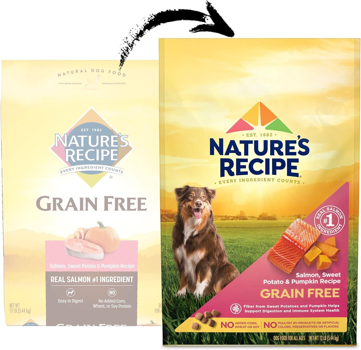 Grain Free Dry Dog Food, Salmon, Sweet Potato & Pumpkin Recipe, 12 Lb. Bag