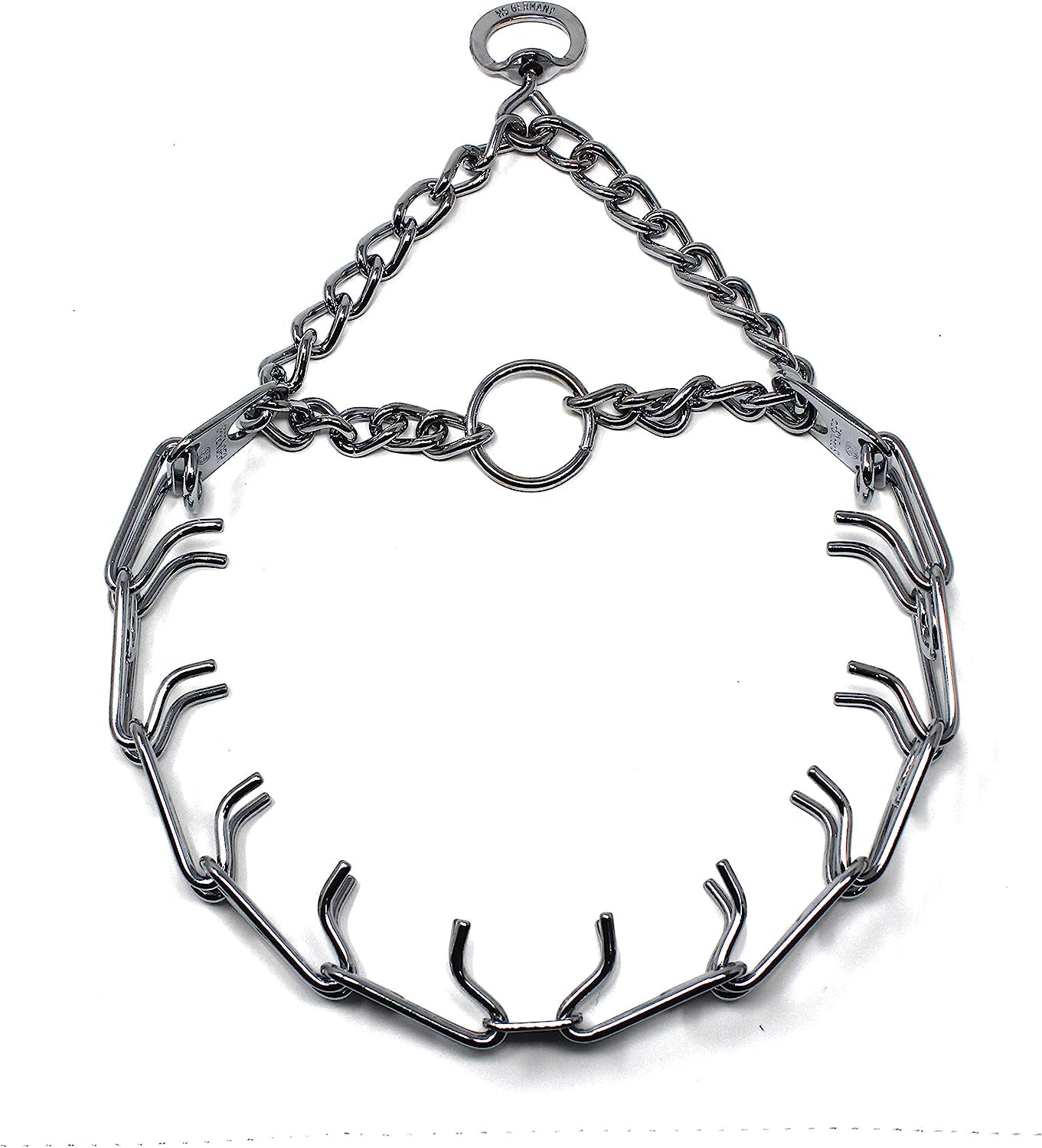 Prong Dog Training Collar, 22In X 3.0Mm (Neck Size up to 18In) Medium, Ultra-Plus Chrome Plated Steel Pet Pinch anti Pull Collar for Dogs Made in Germany