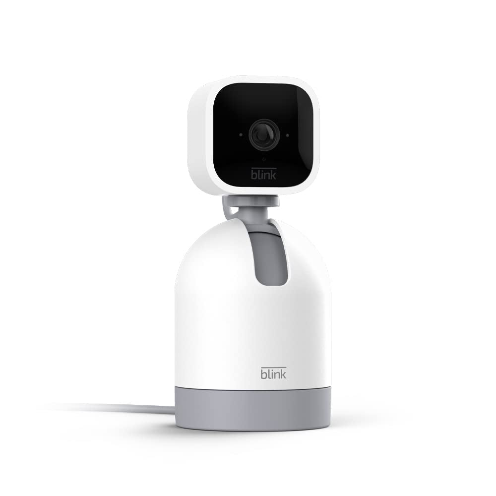 Mini Pan-Tilt Camera (Newest Model), Rotating Indoor Plug-In Smart Security Camera, Two-Way Audio, HD Video, Motion Detection, Works with Alexa (White)