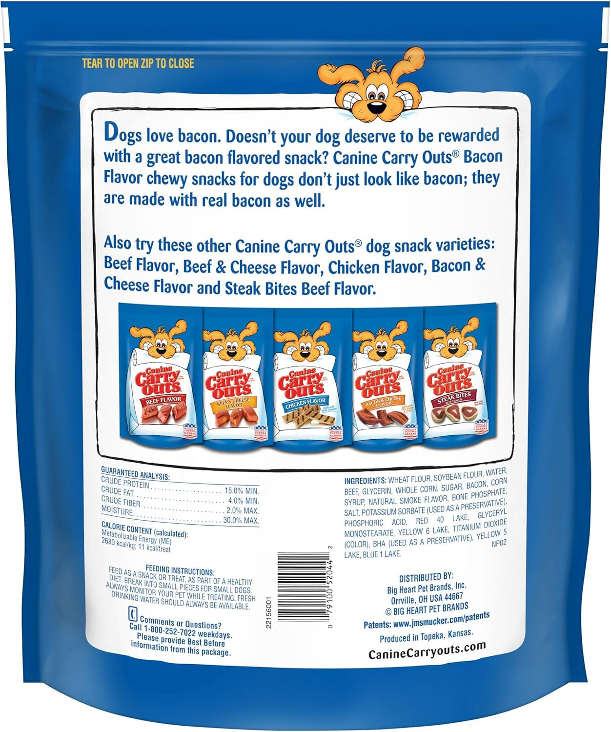Dog Treats, Bacon Flavor, 47 Ounce, Made with Real Bacon