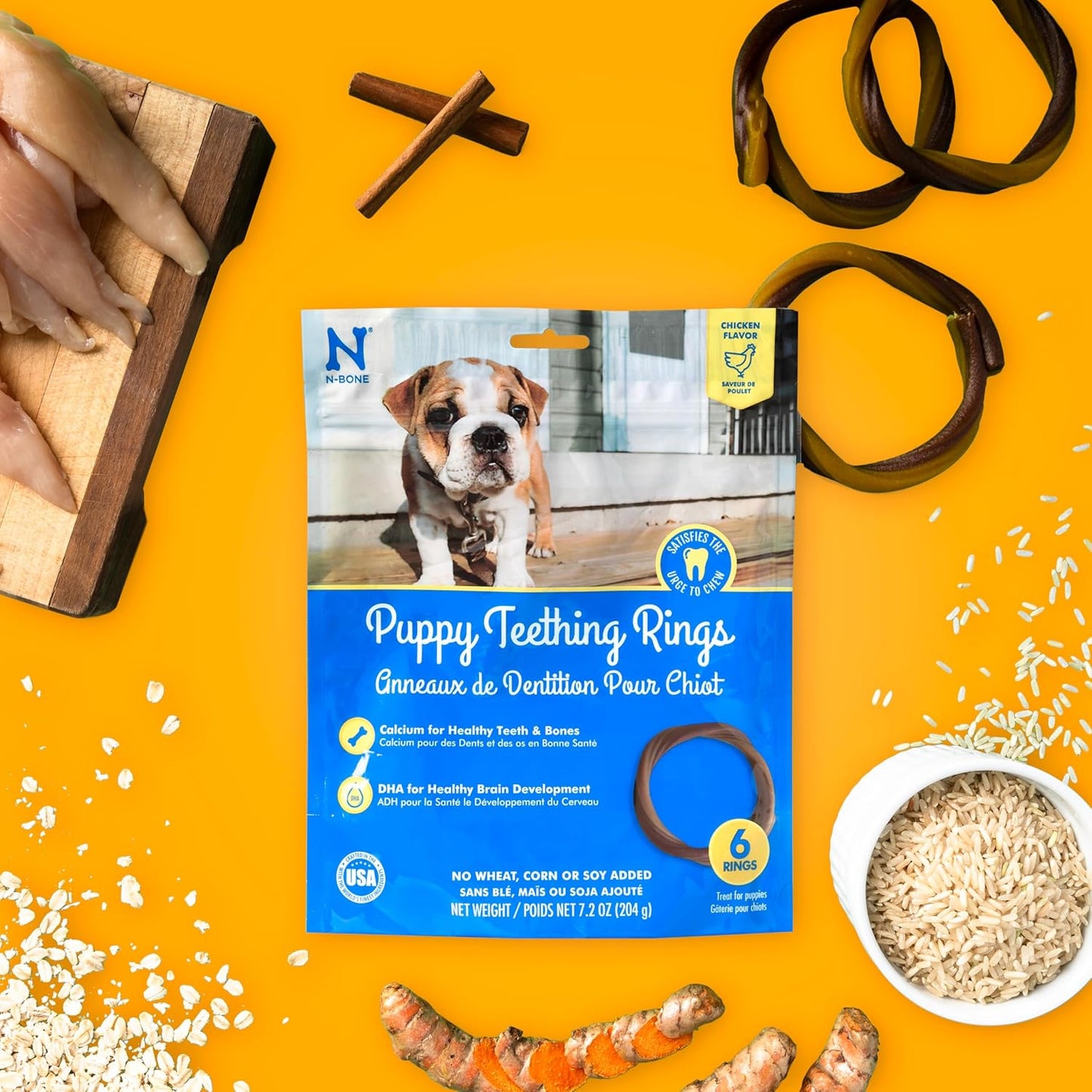 Puppy Teething Ring Chicken Flavor (1 Pack of 6 Rings) (113048)