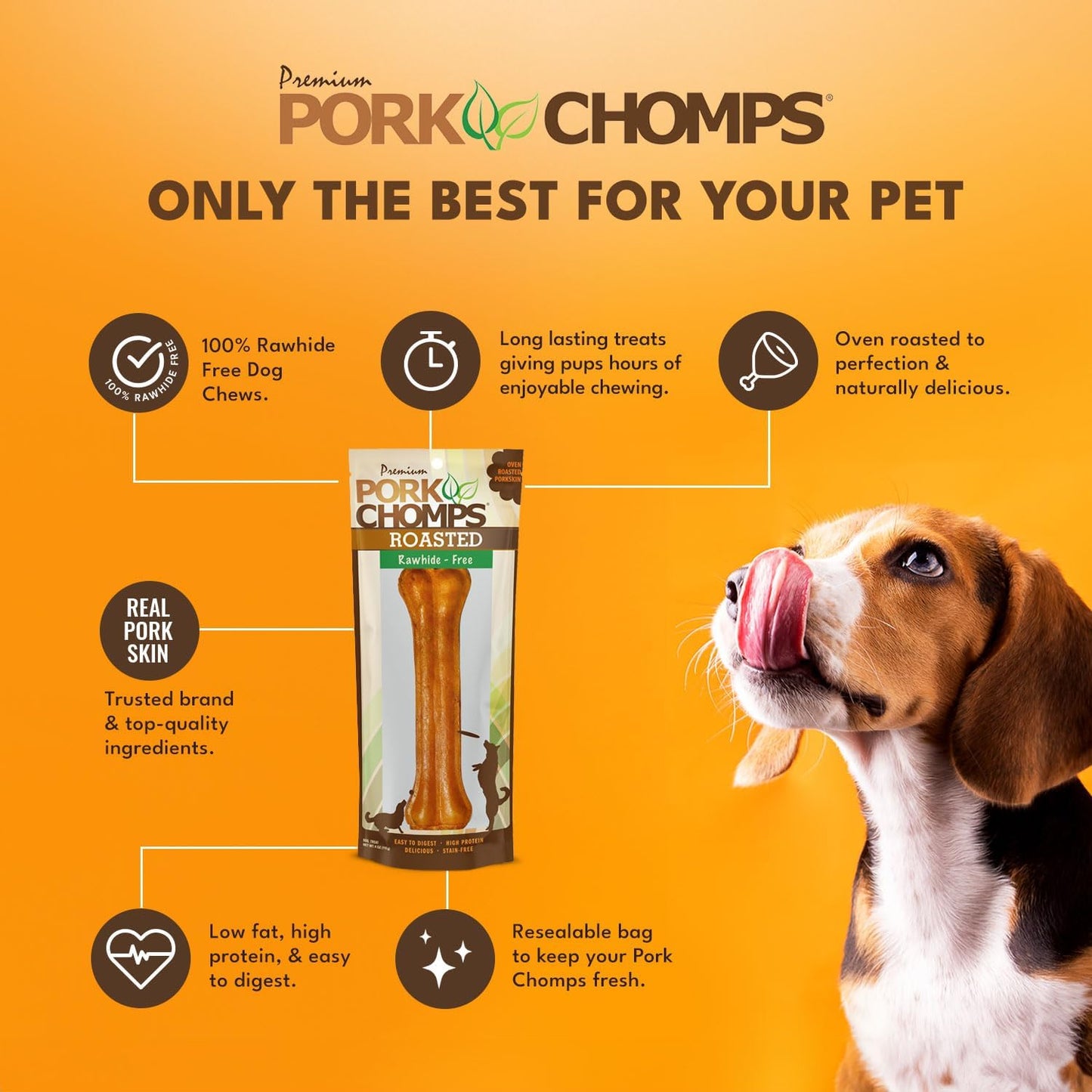 Roasted Pressed Pork Skin Dog Chew, 7-Inch Bone, 1 Count