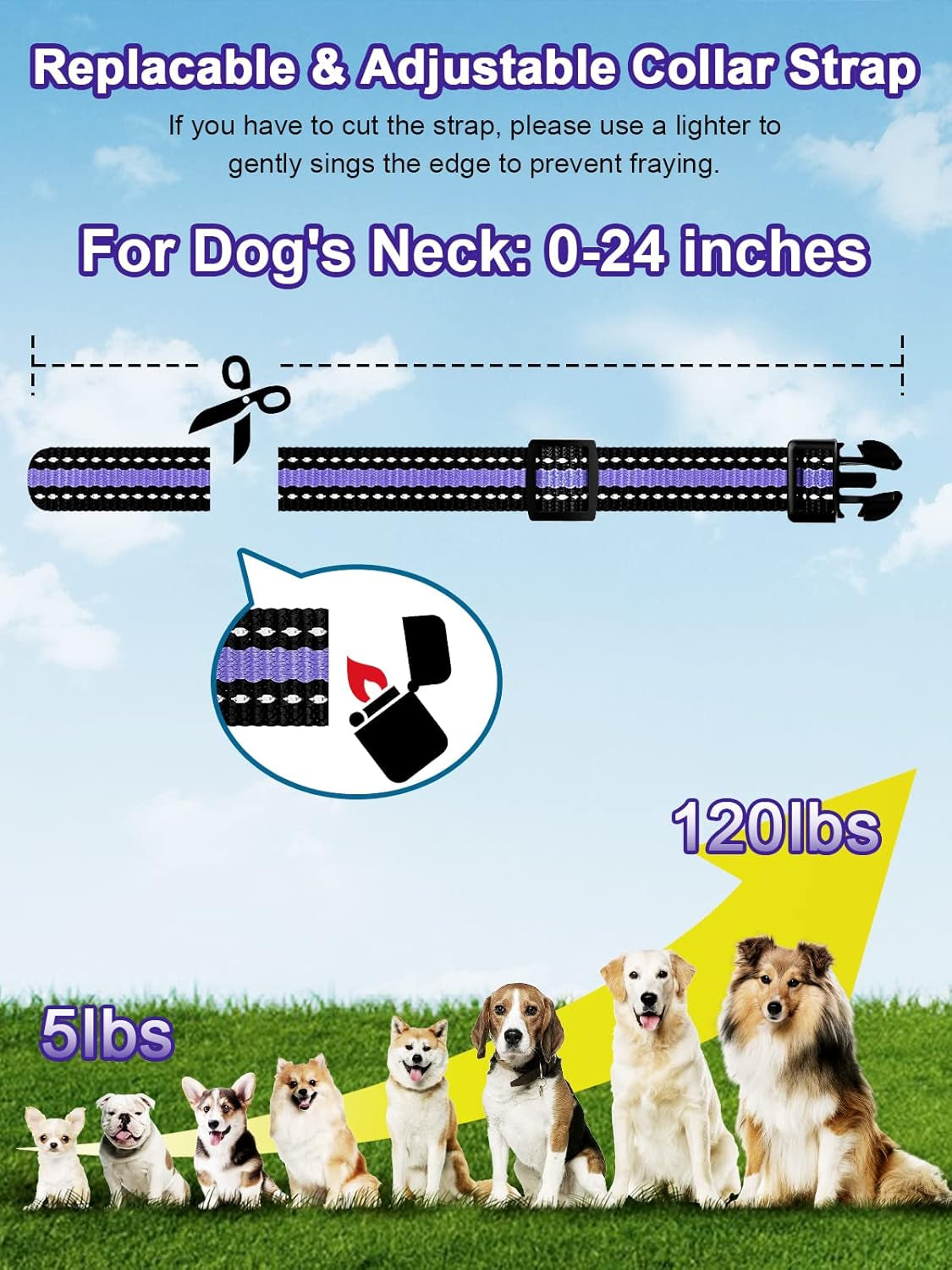 Dog Shock Collar 2 Dogs (5-120Lbs) - 3300 Ft Waterproof Training Collar for Dogs Large Medium Small with Rechargeable Remote, Beep (1-8) Vibration (1-16) and Humane Shock (1-99) Modes