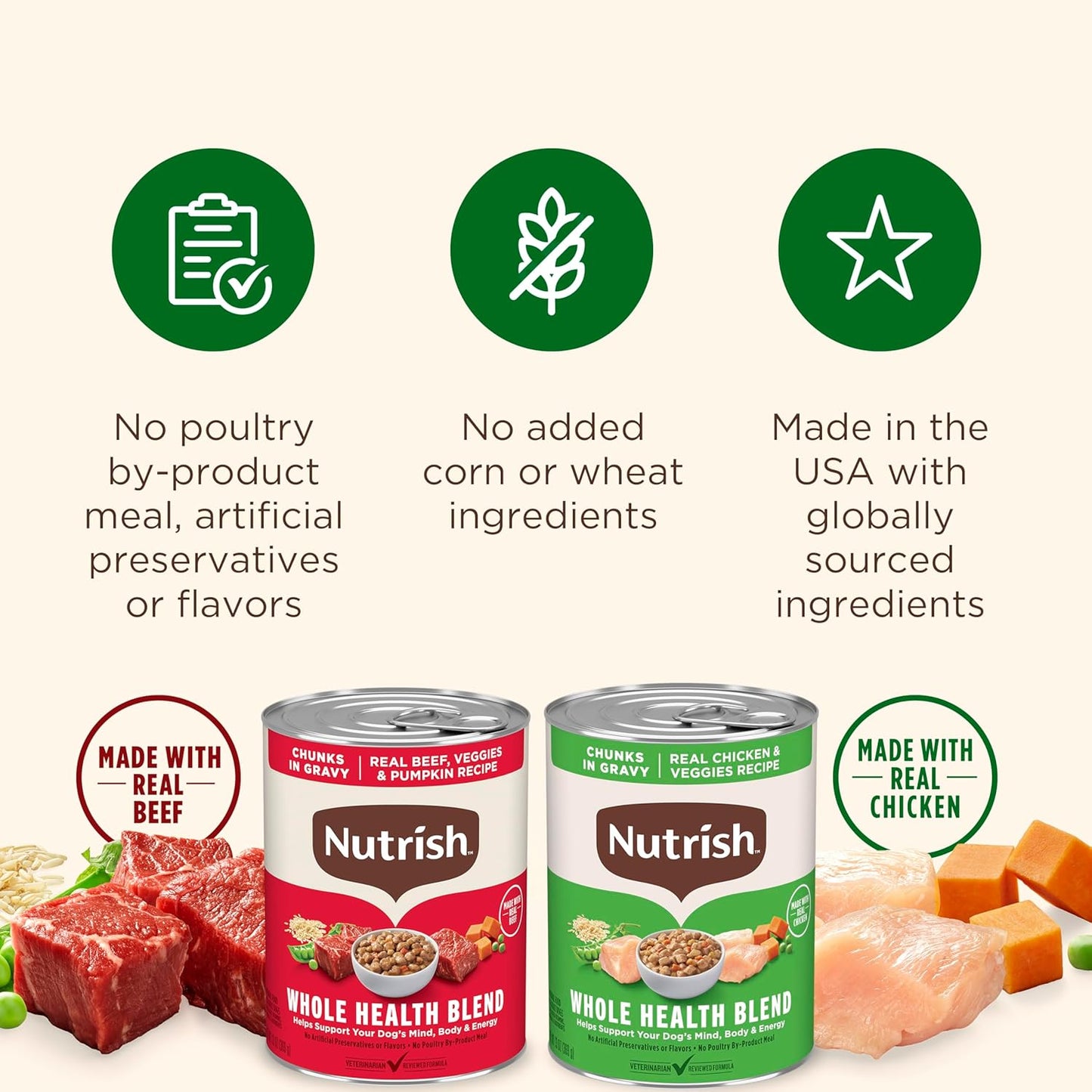 Whole Health Blend Chunks in Gravy Variety Pack Wet Dog Food, 13 Oz. Can, 12 Count (Rachael Ray)