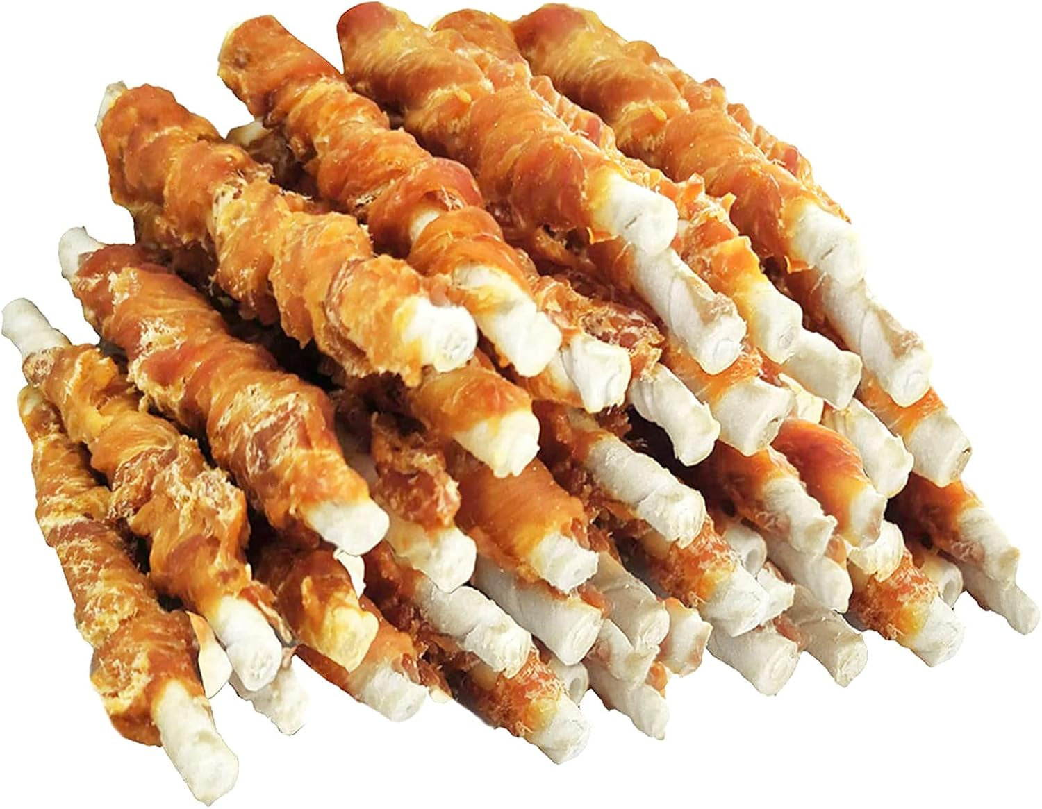 Dog Treats, Rawhide Twist Chicken Hide Sticks, Suitable for Puppy and Small Dogs, 5 Inch (Chicken, 14.11 Oz)