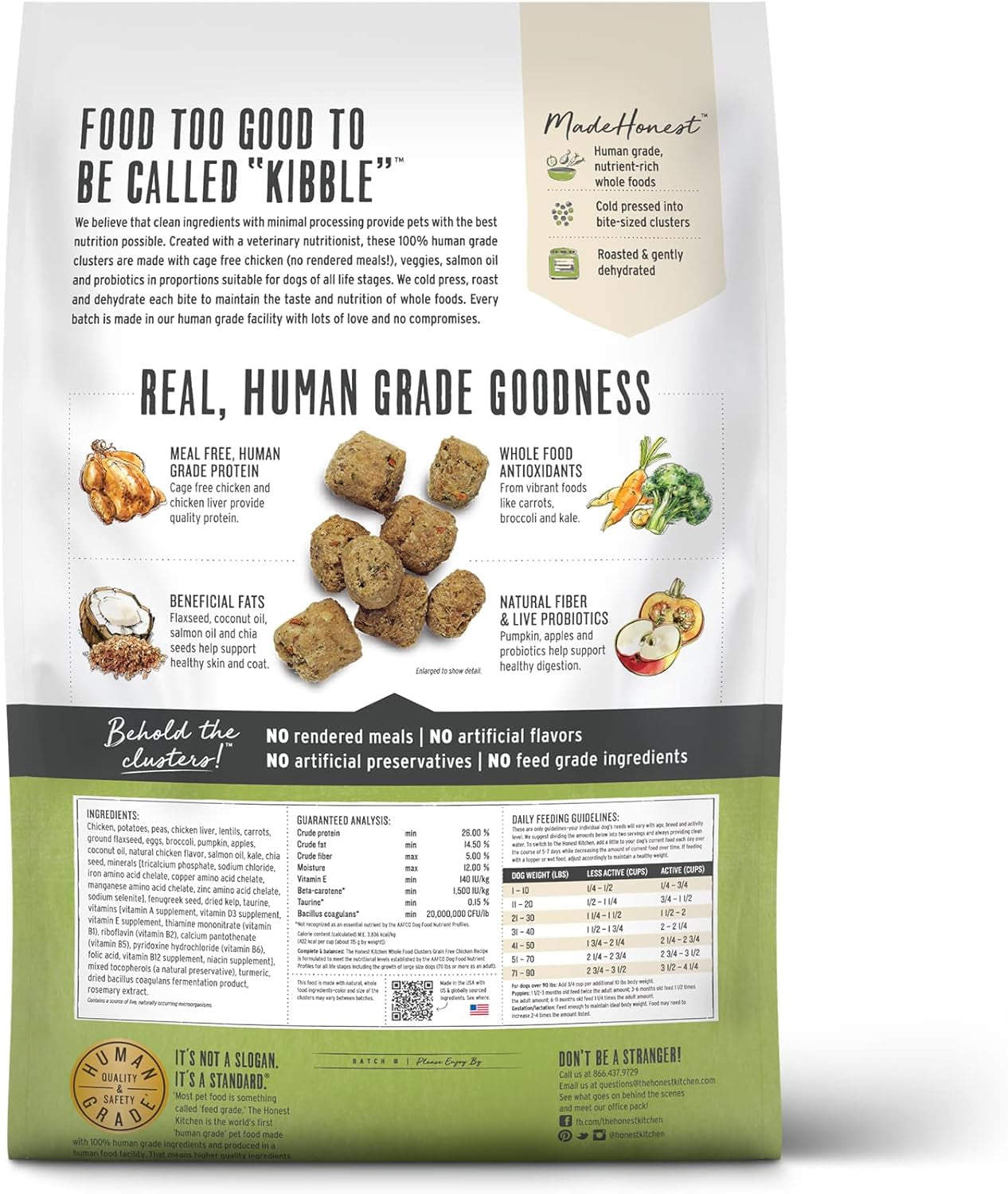 Whole Food Clusters Grain Free Chicken Dry Dog Food, 20 Lb Bag