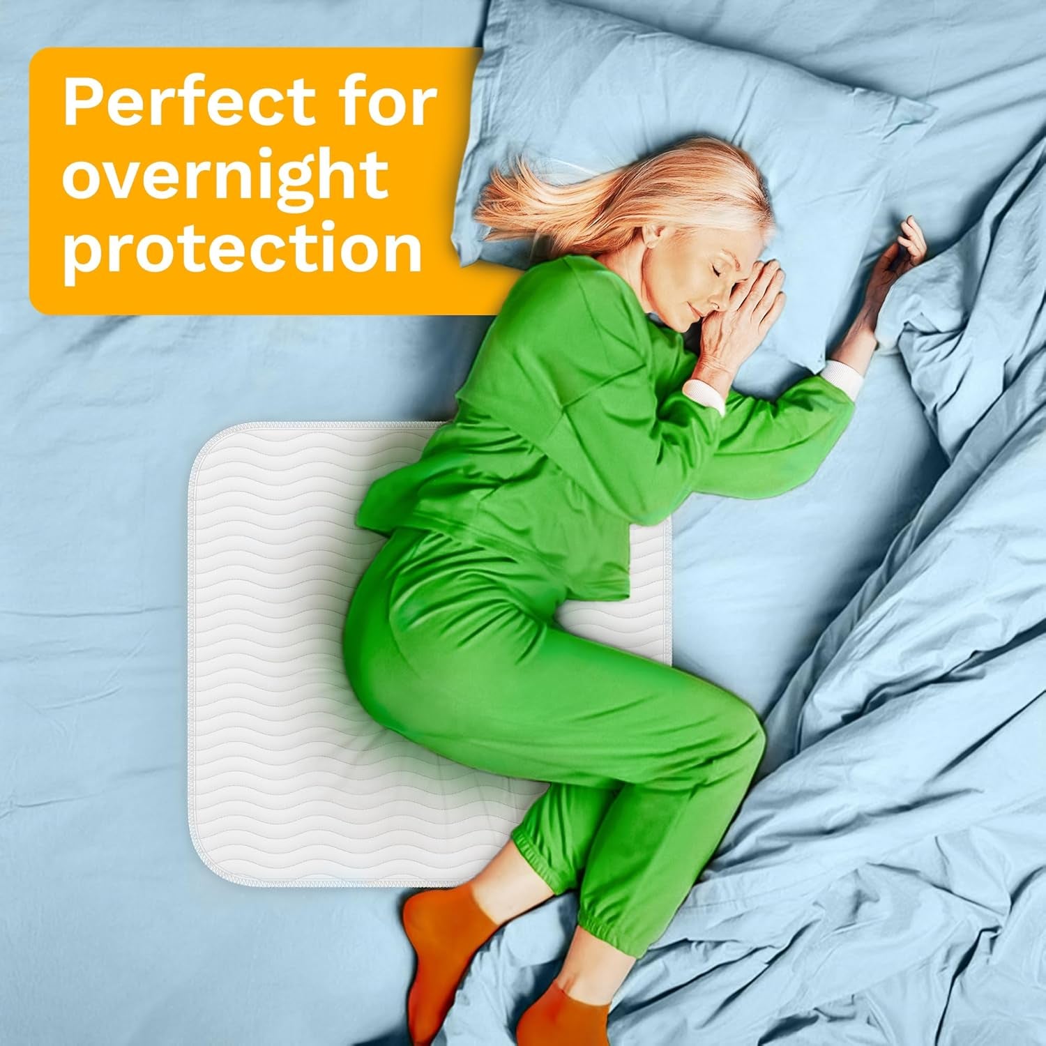 Washable Underpads - Large Bed Pads for Use as Incontinence Bed Pads, Reusable Pet Pads, Great for Dogs, Cats, Bunny, Seniors Bed Pad (Pack of 4 - 34X36)