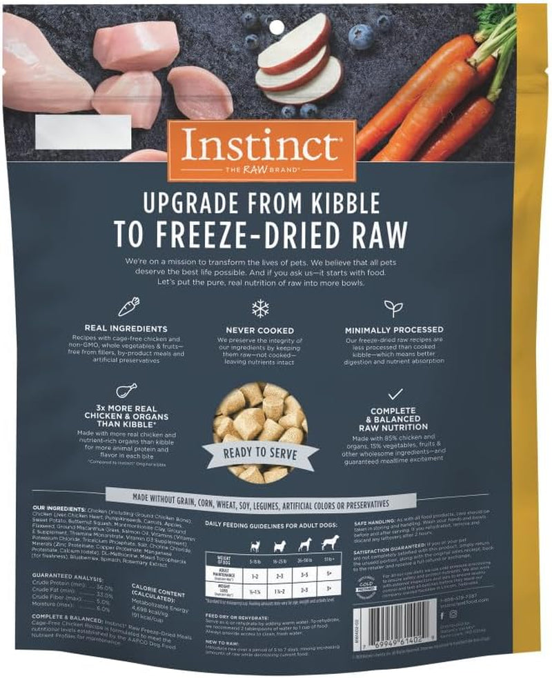 Freeze Dried Raw Meals, Natural Dry Dog Food, Grain Free - Cage Free Chicken, 25 Oz. Bag