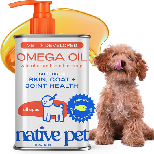 Omega 3 Fish Oil for Dogs & Cats - Promotes Healthy Skin, Shiny Coat, & Strong Joints - Made with Wild Alaskan Salmon Oil for Dogs – Tasty, Fast-Absorbing Omega 3 6 9 Liquid Supplement-16Oz