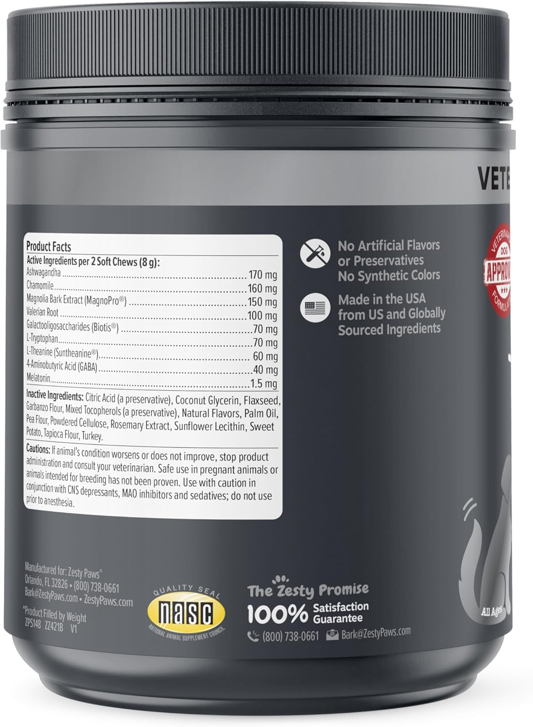 Vet Strength Calming Chews for Dogs - for Everyday Stress, Relaxation, Composure, and Separation Smoked Turkey 90 Count