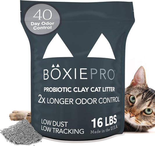 Boxie® Probiotic Cat Litter 40 Day Natural Odor Control, 16Lb Clumping Kitty Litter (Clay)