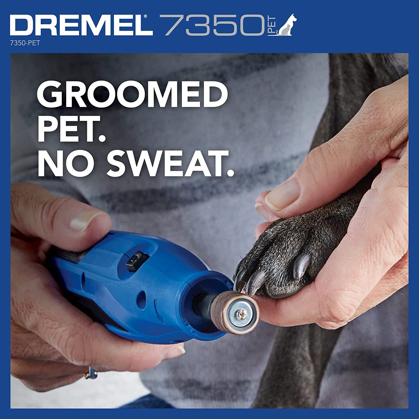7350-PET 4V Pet & Dog Nail Grinder, Easy-To-Use & Safe Nail Trimmer, Professional Pet Grooming Kit - Works on Large, Medium, Small Dogs & Cats