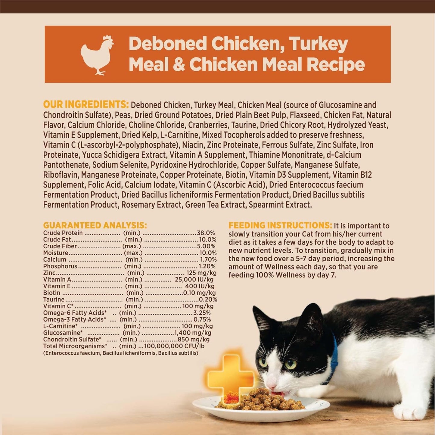 CORE+ Adult Dry Cat Food for Indoor Cats, Grain-Free, Natural, Chicken, Turkey & Chicken Meal (5 Pound Bag)