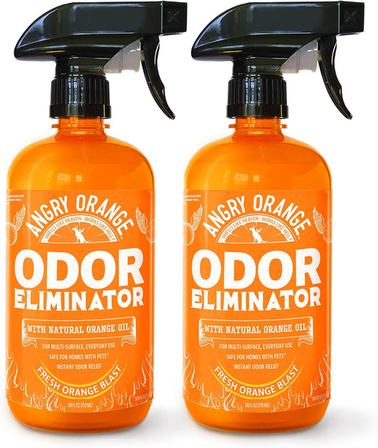 Pet Odor Eliminator for Dog and Cat Urine, Carpet Stains, and Strong Smells – Citrus Cleaner with Natural Orange Oil – 24 Oz - Value 2 Pack