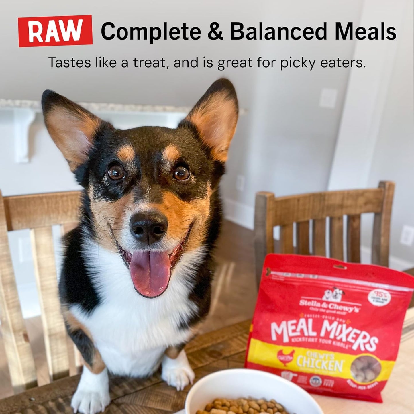 Freeze-Dried Raw Chicken Meal Mixers- Dog Food Topper and Mixer - Made with 95% Cage-Free Chicken, Organs & Bone - Perfect for Picky Eaters - Grain-Free - 18Oz