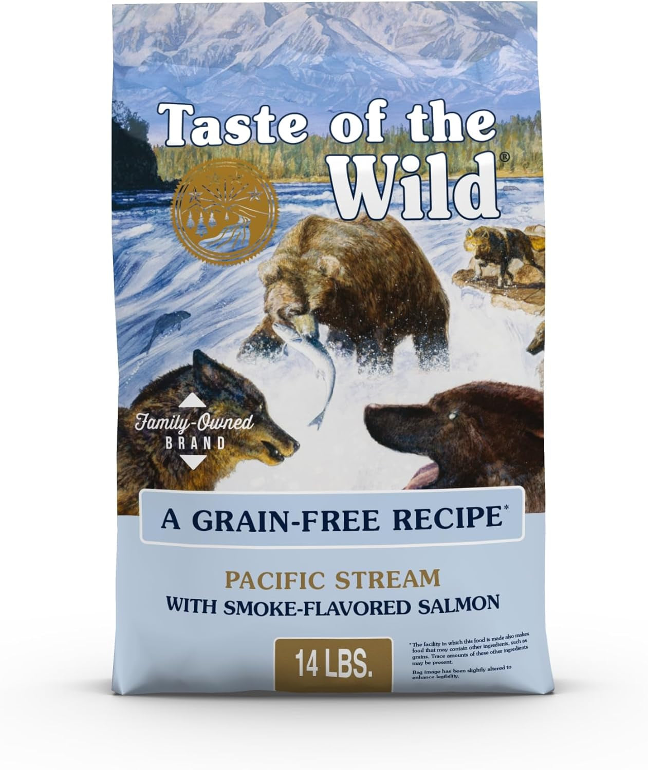 Pacific Stream Grain-Free Dry Dog Food with Smoke-Flavored Salmon 14Lb