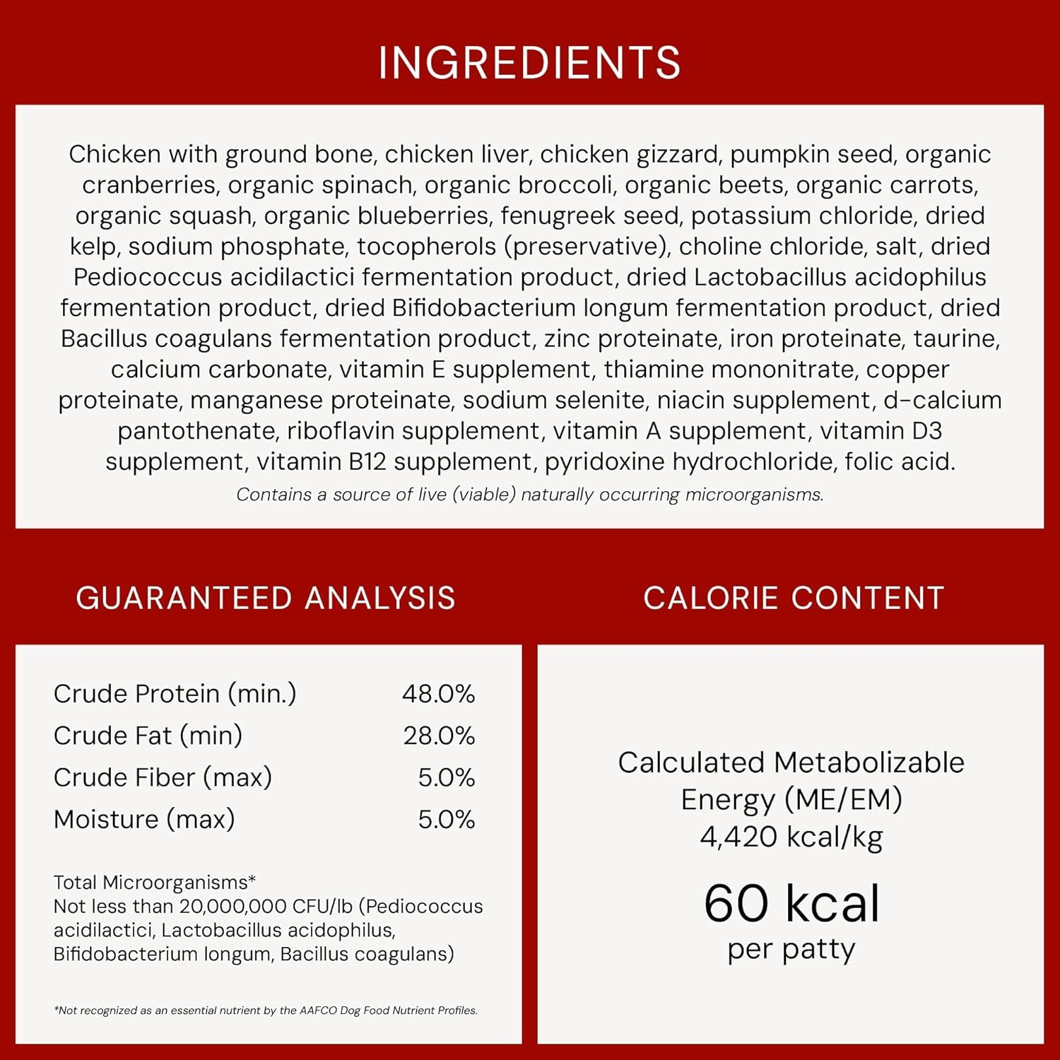 Freeze-Dried Raw Dinner Patties - Chicken Recipe - High Protein Grain-Free Puppy & Dog Food - Perfect for Picky Eaters - 14 Oz