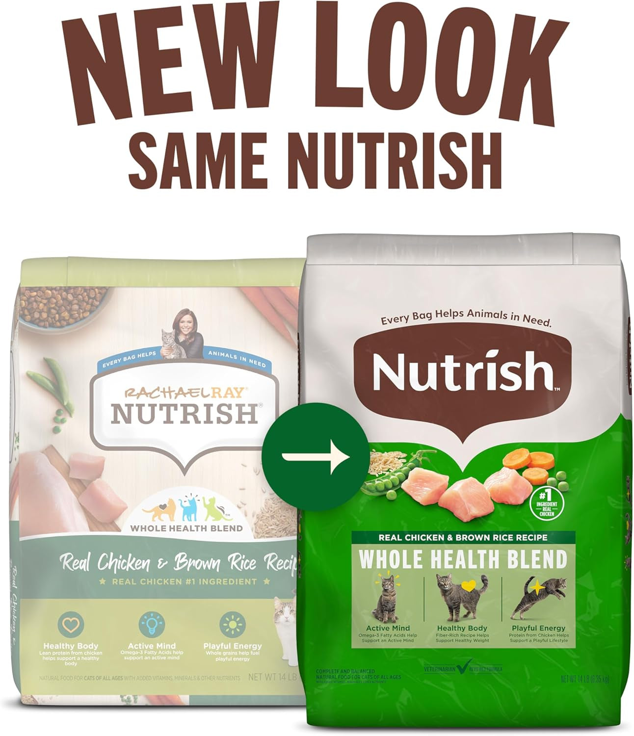 Premium Natural Dry Cat Food, Real Chicken & Brown Rice Recipe, 14 Pounds (Packaging May Vary), (Rachael Ray )