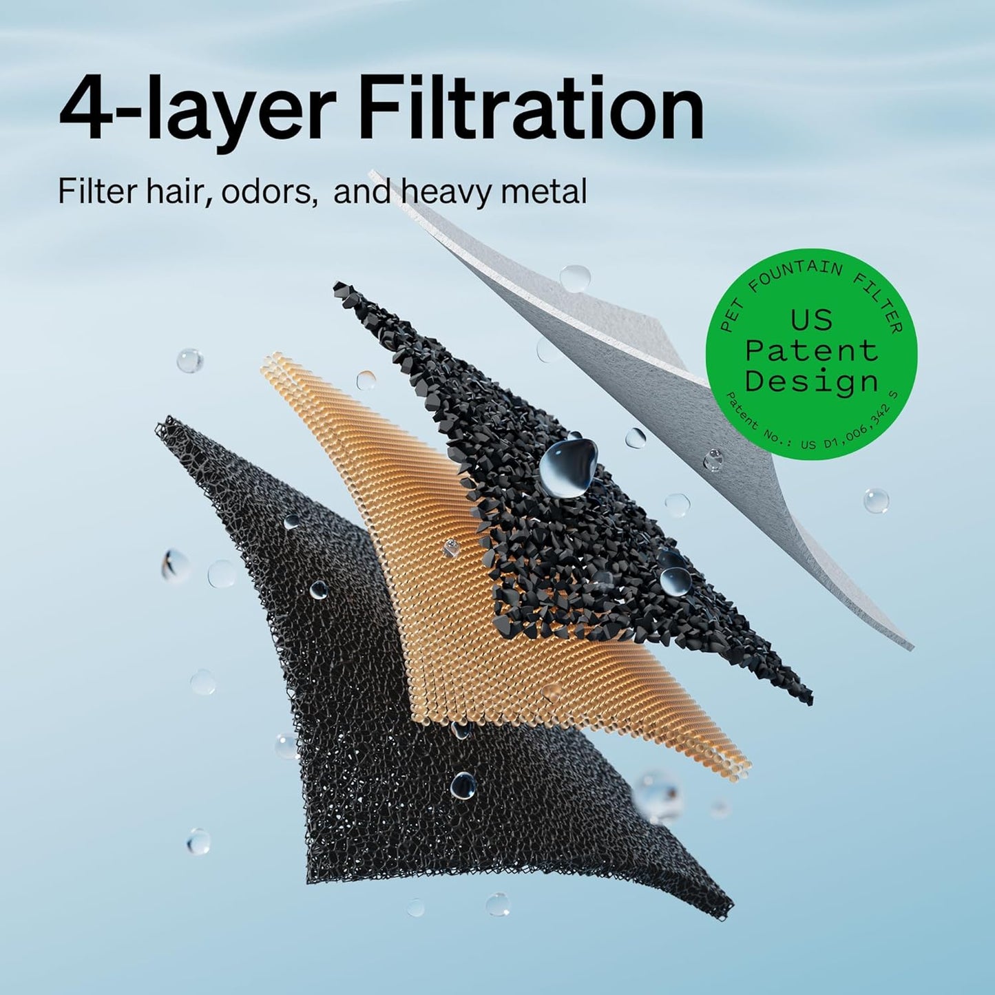 Cat Water Fountain, Cat Fountain Indoor Stainless Steel Tray, 2.5L/84Oz Wireless Pump Pet Water Fountain, Cat Water Dispenser with Two Flow Modes, Pet Fountain for Drinking Easy Clean