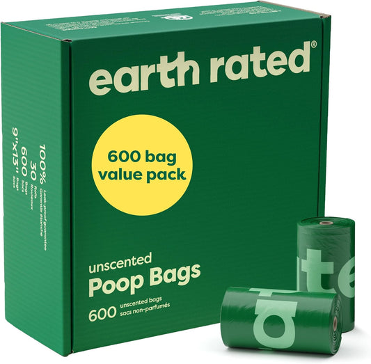 Dog Poop Bags Value Pack, Leak-Proof and Extra-Thick Pet Waste Bag for Big and Small Dogs, Refill Rolls, Unscented, 600 Count