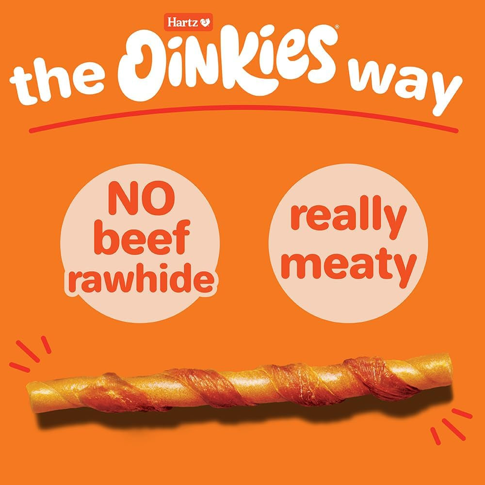 Oinkies Tender Twists with Real Chicken Breast Rawhide-Free Dog Treats, Highly Digestible Dog Chews, 36 Count