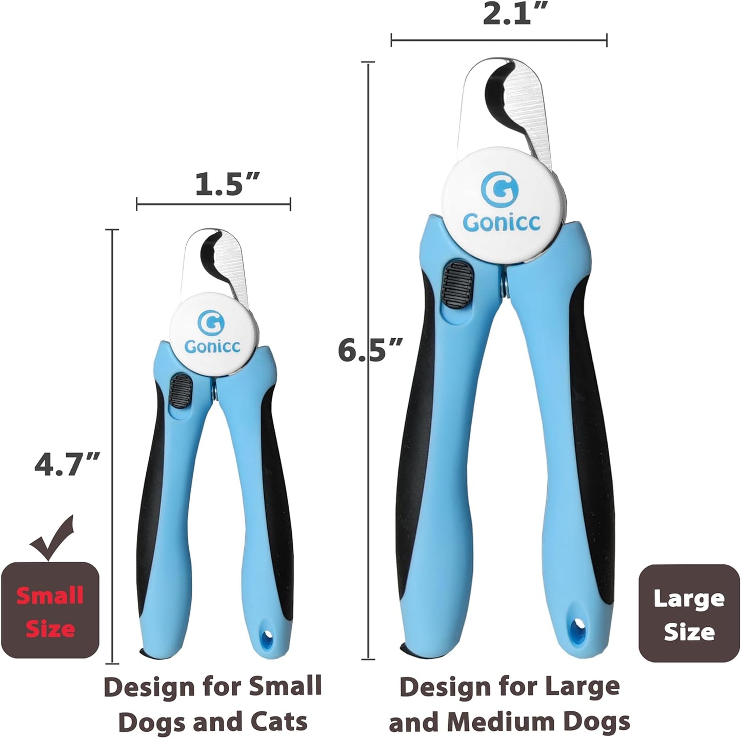 Professional Small Dog and Cat Nail Clippers Sharp Stainless Steel Pet Nail Trimmers(With Free Nail File in Handle), with Safety Guard to Avoid Overcutting
