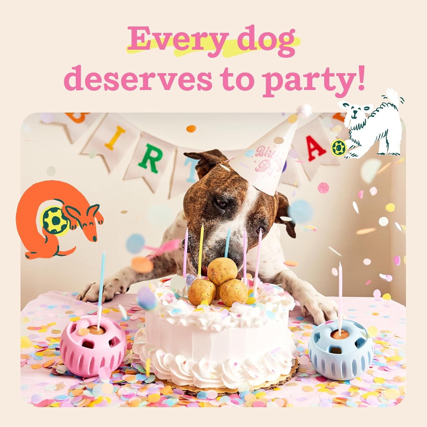 Pupsicle Birthday Pops - Healthy Dog Treats - Pre-Made Pupsicle Refills- Wholesome Ingredients - Naturally Sweet - Cake-Flavored Birthday Treat for Dogs - Large
