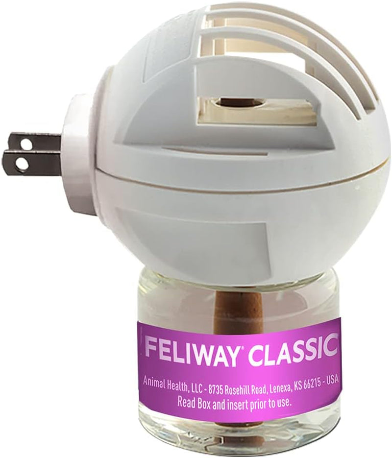 Classic 30 Day Cat Calming Plug in Pheromone Diffuser Starter Kit, 48Ml - Helps Reduce Common Signs of Stress in Cats & Kittens, Enhanced Calming