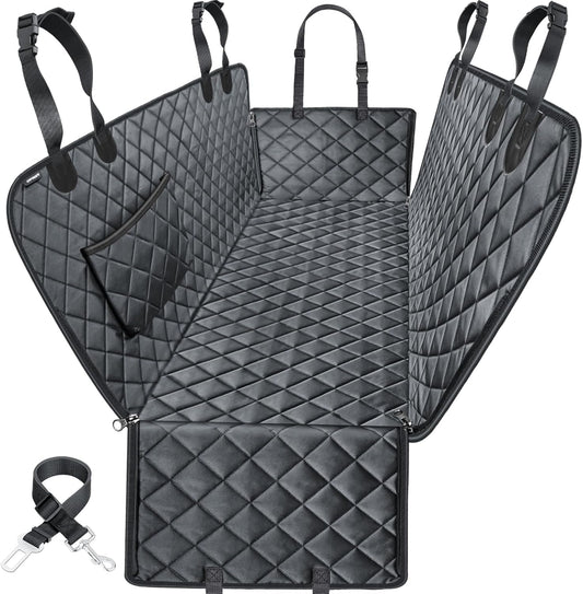 Dog Seat Cover, 100% Waterproof Hammock 600D Heavy Duty Scratch Proof Nonslip Durable Soft Pet Back Seat Covers for Cars Trucks and Suvs