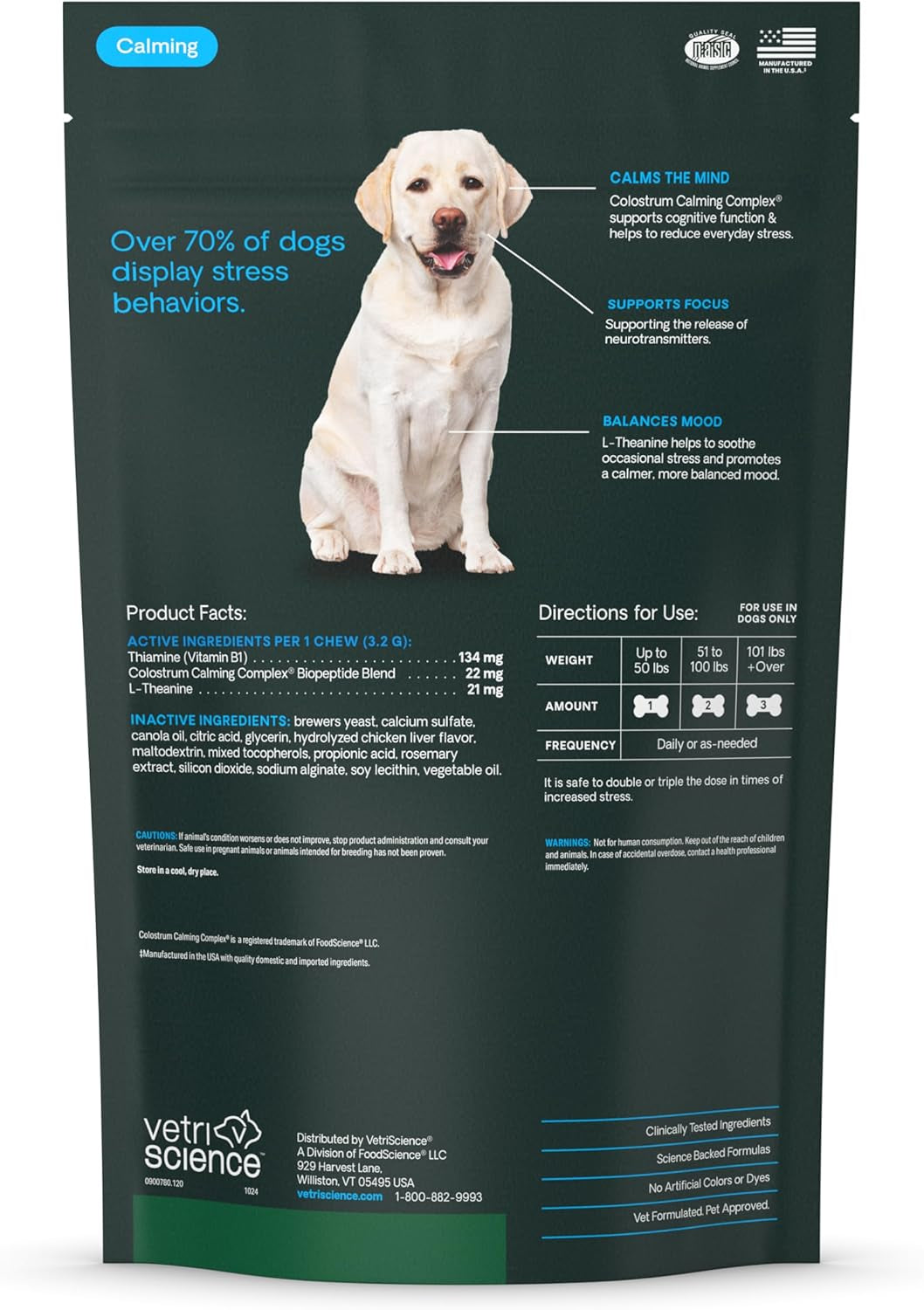 Calm & Confident Chews, Composure Clinically Tested Calming Supplement for Dogs, Reduce Stress & Fear, Ideal for Thunderstorms, Fireworks & Travel, Chicken, 120 Count - New Look