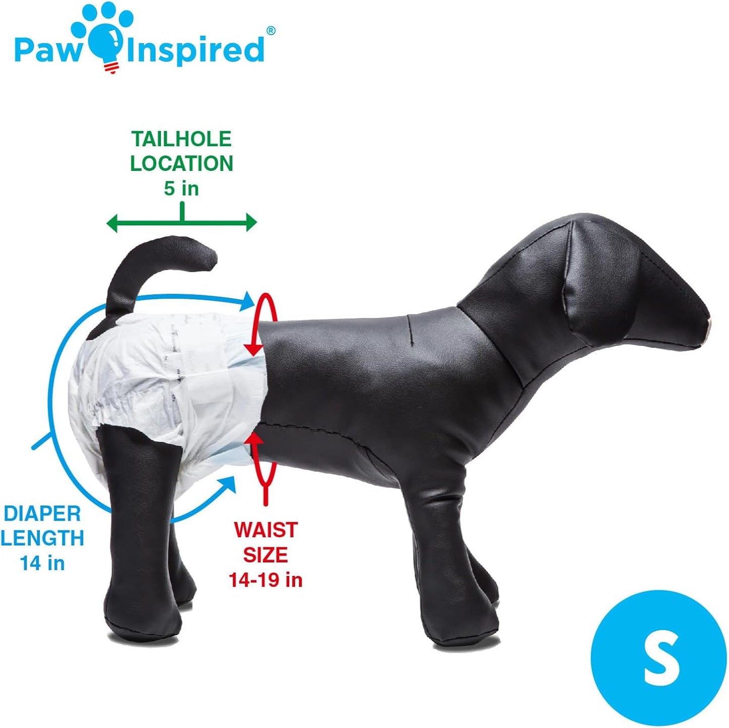 32Ct Disposable Dog Diapers | Female Dog Diapers Ultra Protection | Diapers for Dogs in Heat, Excitable Urination, or Incontinence (Small)