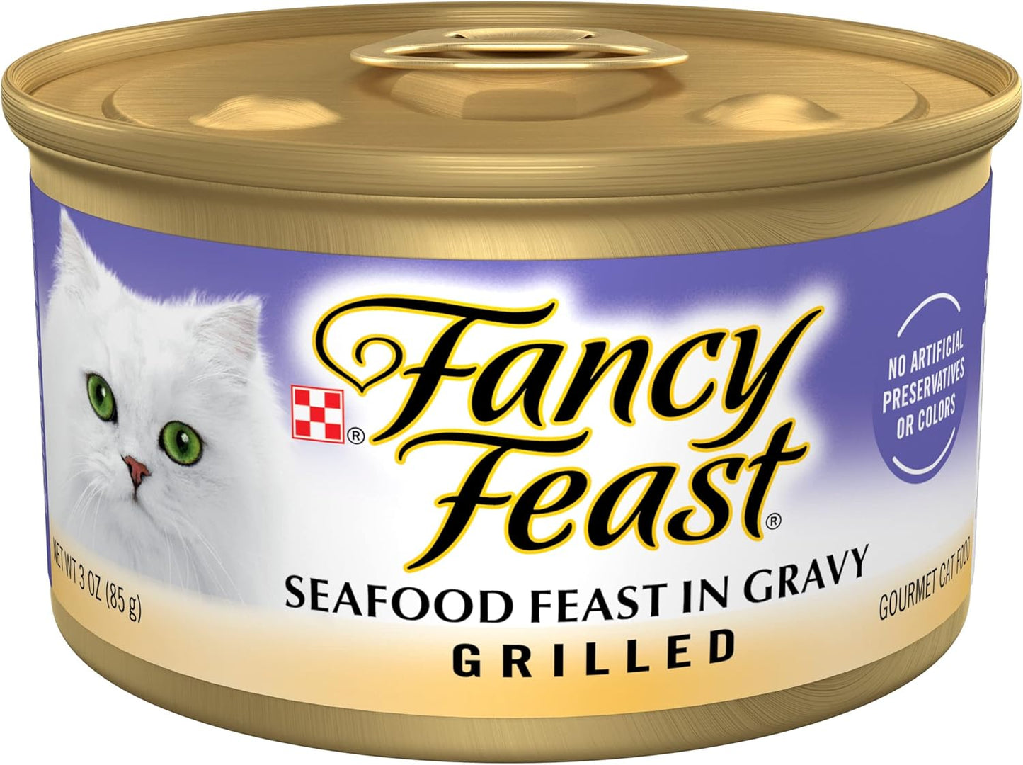 Purina  Grilled Wet Cat Food Seafood Feast in Wet Cat Food Gravy - (Pack of 24) 3 Oz. Cans