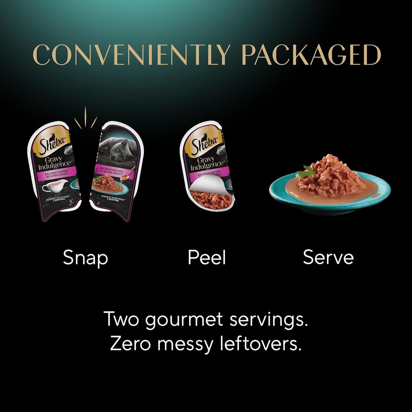 Gravy Indulgence Adult Wet Cat Food Salmon Entree and Whitefish Entree in Extra Gravy Variety Pack, 2.6 Oz. Twin-Pack Trays, (12 Count, 24 Servings) (Pack of 2)