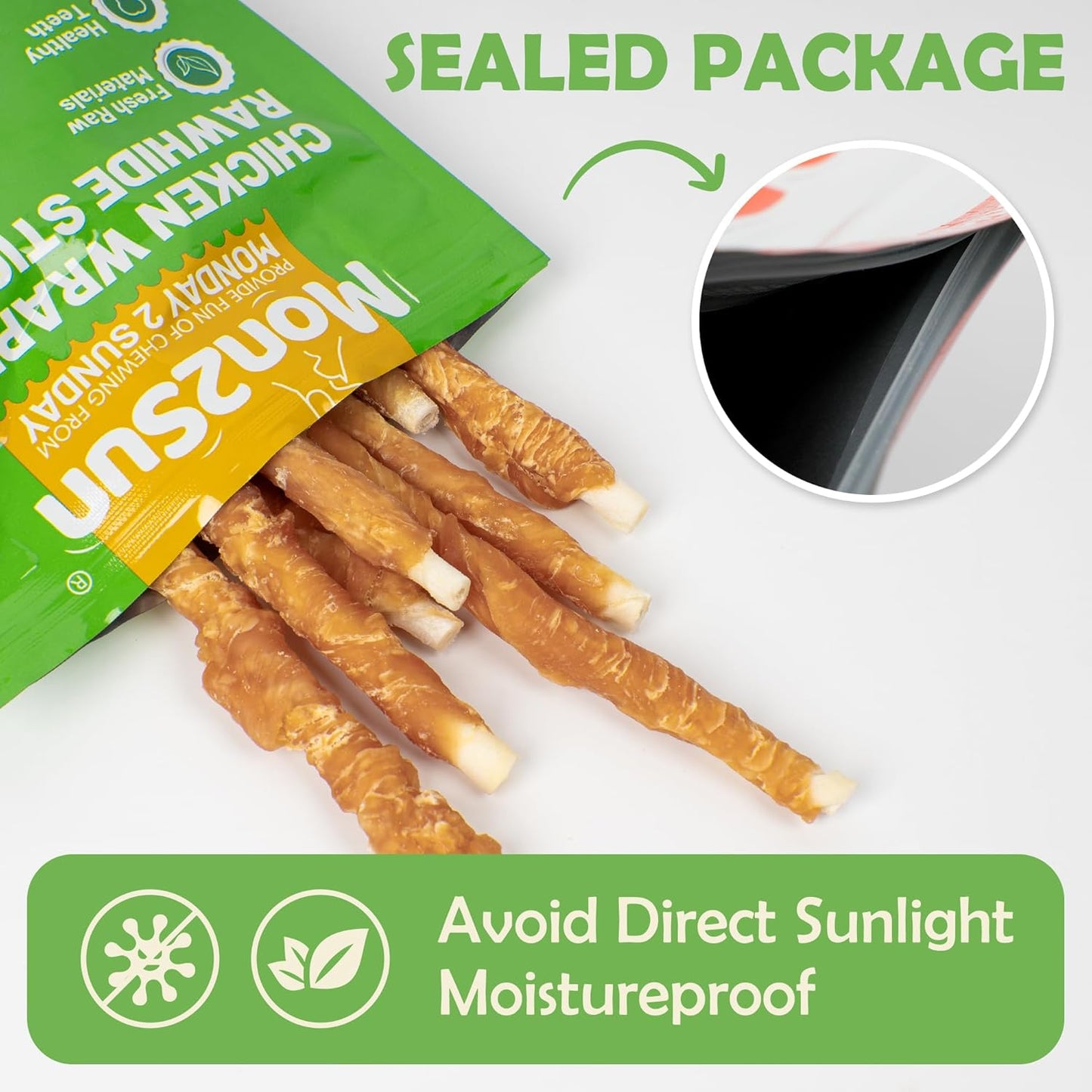 Dog Treats, Rawhide Twist Chicken Hide Sticks, Suitable for Puppy and Small Dogs, 5 Inch (Chicken, 14.11 Oz)