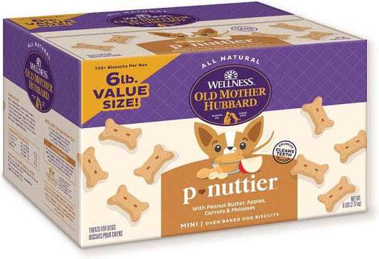 Wellness P-Nuttier Dog Biscuits, Natural, Training Treats, Peanut Butter Flavor, Mini Size, (6 Pound Box)