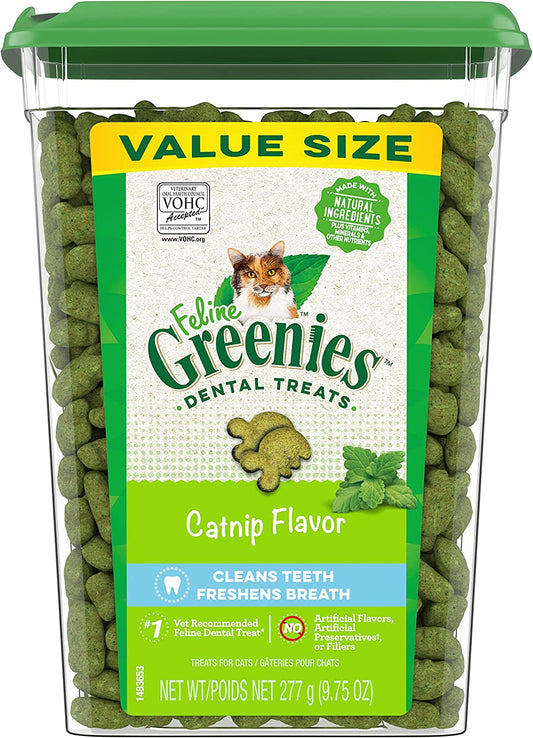 Feline Adult Dental Cat Treats, Catnip Flavor, 9.75 Oz. Tub