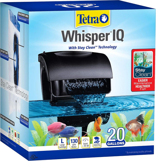 Whisper IQ Power Filter 20 Gallons, 130 GPH, with Stay Clean Technology